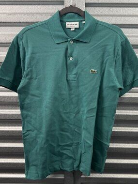 LACOSTE Turquoise Blue Crocodile Logo Short Sleeves Classic Fit Polo Sz S